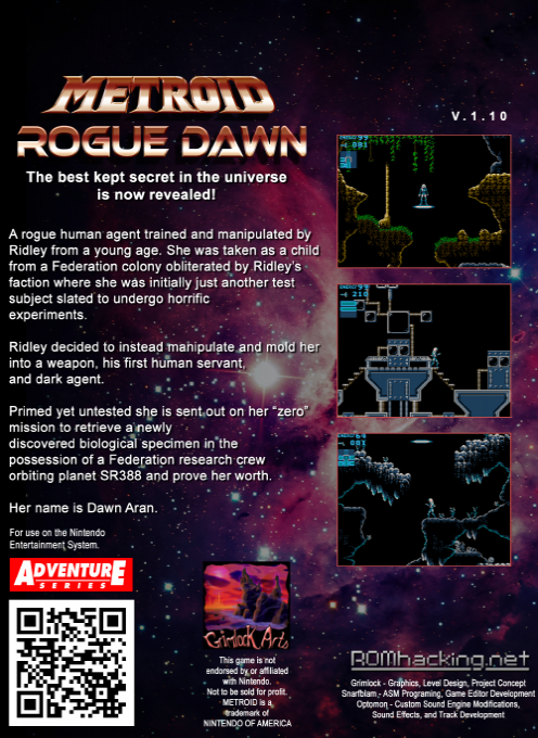 Metroid - Rogue Dawn (Hack) — Box back